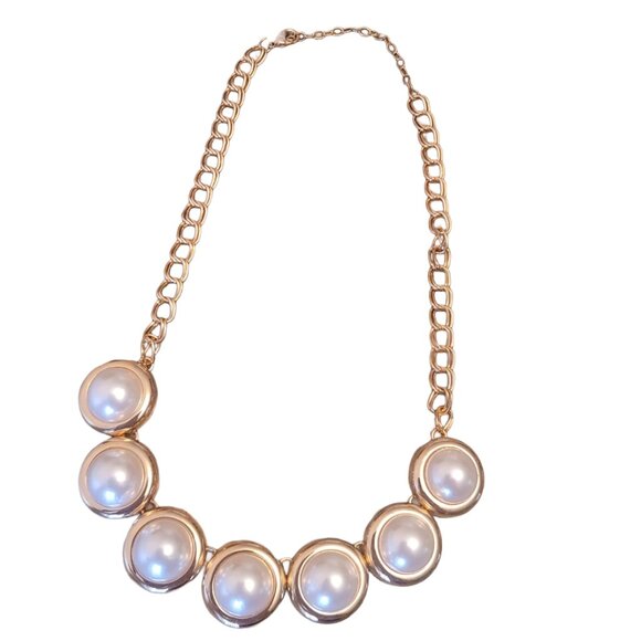 Jewelry - Faux Pearl Gold-toned Necklace w/lobster claw adjustable clasp.  Brand New.